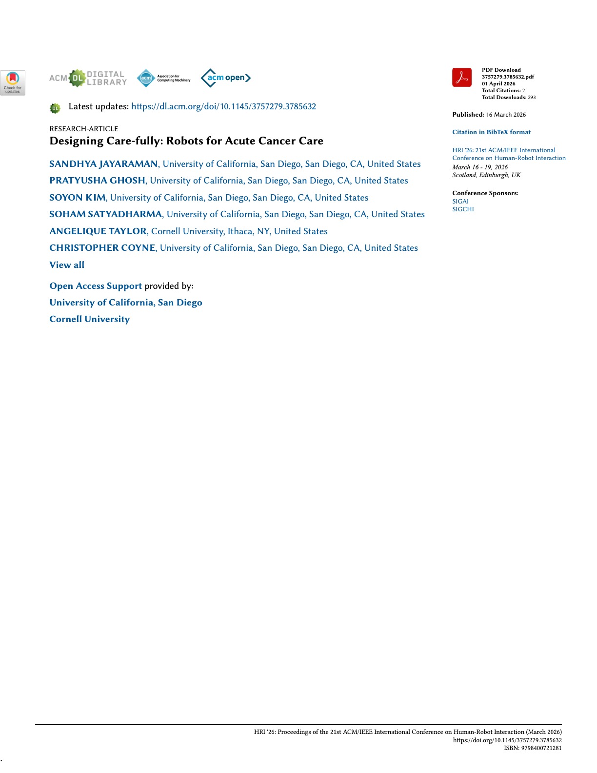 The first page of the paper